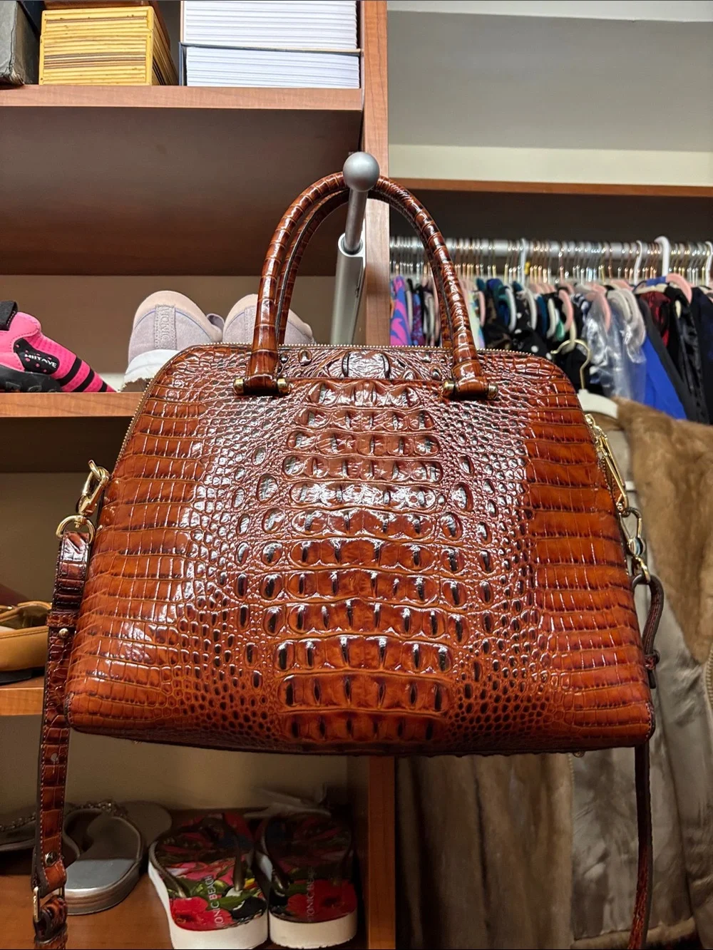 NWOT Brahmin Pecan Melbourne Duxbury Satchel